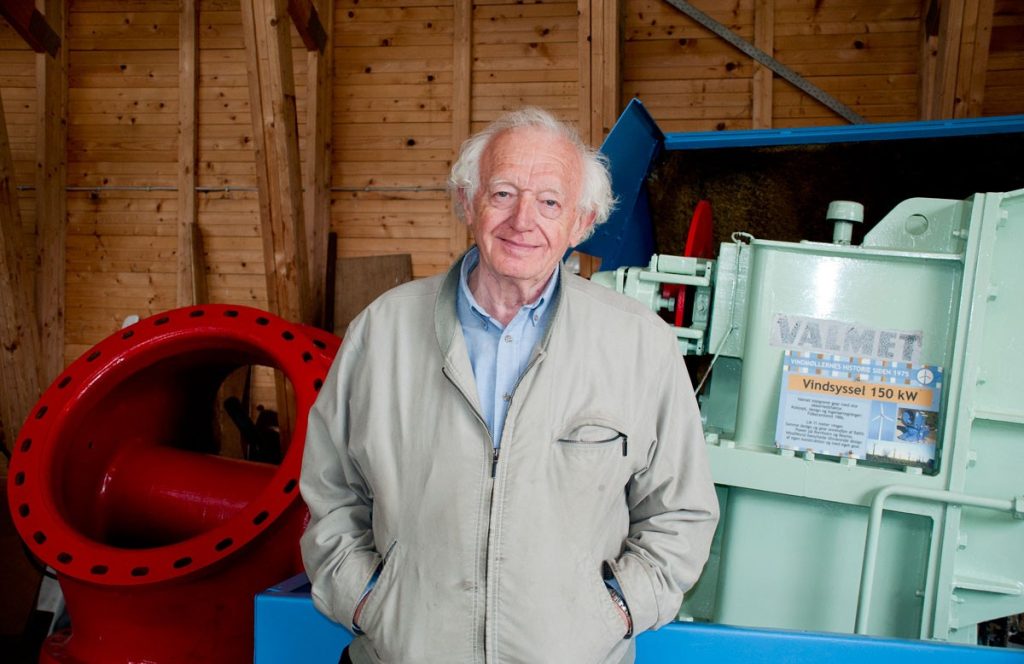 Preben Maegaard in Folkecenter's wind museum